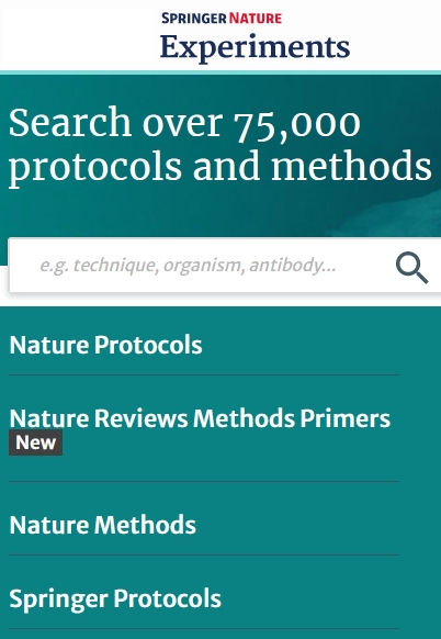 [Testzugang]: Springer Protocols und Springer Nature Experiments im ...